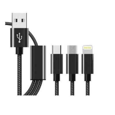 Cablu de Date 3 in 1 Maxcell MX-CA03 , MicroUSB / USB Type-C / Lightning foto