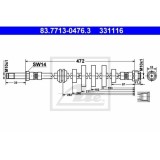 Furtun frana Audi A4 (8k2, B8), A5 (8t3) Ate 83771304763, parte montare : punte fata