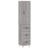 Cumpara ieftin Dulap inalt, gri sonoma, 34,5x34x180 cm, lemn prelucrat