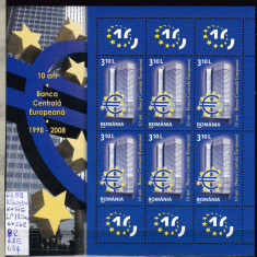 2008 Banca Centrala Europeana BL.417 LP 1804a MNH Pret 8,9+1Lei