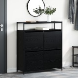 Gossi cabinet pentru pantofi cu 4 sertare flip black oak 100x34x112 cm