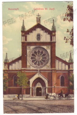 2807 - BUCURESTI, Sf. Iosif Cathedral, Romania - old postcard - used - 1910 foto