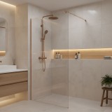 Paravan de dus Rea Flexi Transparent / Brush Copper 70