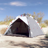 VidaXL Cort camping 3 persoane gri impermeabil setare rapidă
