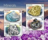 !!! MALDIVE - MINERALE 2019 , 5 VALORI IN 2 BLOCURI - NESTAMPILATE / GEOLOGIE, Nestampilat