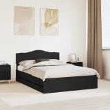 Cumpara ieftin Cadru de pat cu sertar Negru 160 x 200 cm Lemn Ingineresc