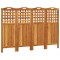 Paravan de camera 4 panouri 162x2x115 cm lemn masiv de acacia