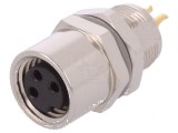 Conector M8 mamă PIN 3 soclu IP67 60V neecarat 2,5-3,5mm