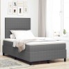 Pat Box Spring cu Saltea &amp; LED Gri 120x200 cm Țesătură Corduroy