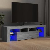 VidaXL Comodă TV cu lumini LED, gri sonoma, 140x36,5x40 cm