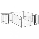 VidaXL Padoc pentru c&acirc;ini, negru, 8,47 m&sup2;, oțel 3082212