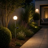 Lampa Solara LED Blanco Alb+Crom 10x10x84cm