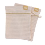 Set 2 X Mănuși 15X21Cm 100% Bumbac Model Fagure &ndash; Bej | Mănuși Baie