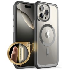 Husa pentru iPhone 16 Pro Max - Supcase Unicorn Beetle Slim Clear MagSafe - Gray foto