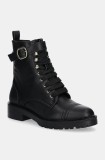 Answear Lab botine femei, culoarea negru, cu toc plat, izolare usoara
