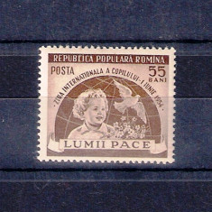 ROMANIA 1954 - ZIUA INTERNATIONALA A COPILULUI, MNH - LP 369