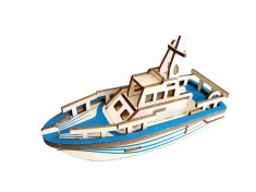 Set de Construit din Lemn, Macheta 3D, Copii si Adulti, 32 piese, Barca de Salvare, 8+ ani