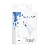 Incarcator Auto 3A cu Mufa Lightning + Port USB (Alb) Blue Star