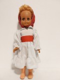 Papusa veche vintage ochi mobili, stanta gat 37/42, par scurt roscat