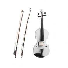 Vioara clasica din lemn, marime 4/4, alba, toc inclus + arcus 1/2 extra