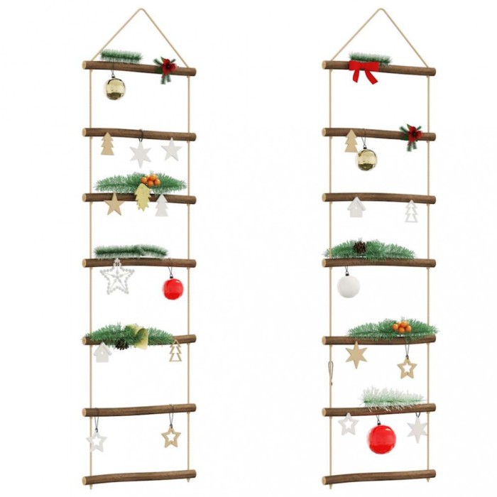 vidaXL Decoratiuni de perete &icirc;n formă de scară 2 buc Ramă naturală