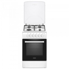 Aragaz Samus SM561APBS, Montat pentru utilizare cu GPL, Culoare alba 50 x 60 cm,4 arzatoare pe gaz, Cuptor pe gaz, Siguranta plita + cuptor, Aprindere