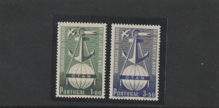 Portugalia 1952-Aniversare NATO ,serie 2 valori , Mi.778-779.cota 350