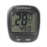 Ciclocomputer Ventura Digital, 10 Funcții, cu Fir, Gri, Viteză, Distanță, Ceas, Kilometraj Total, Rezistent la Apă
