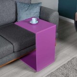 Masuta Cafea Laterala Adore C shape cu roti, 35 x 65 x 45 cm