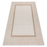 Covor SISAL SION Cadru 21782 țesute plate ecru / bej, 70x200 cm
