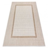 Covor SISAL SION Cadru 21782 țesute plate ecru / bej, 70x250 cm