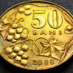 Moneda 50 BANI - Republica MOLDOVA, anul 2008 * cod 4720 B = UNC patina