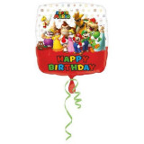 Balon folie happy birthday super mario 45 cm, Widmann Italia