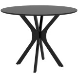 HOMCOM Masa Rotunda pentru 4 Persoane, Negru | Aosom Romania