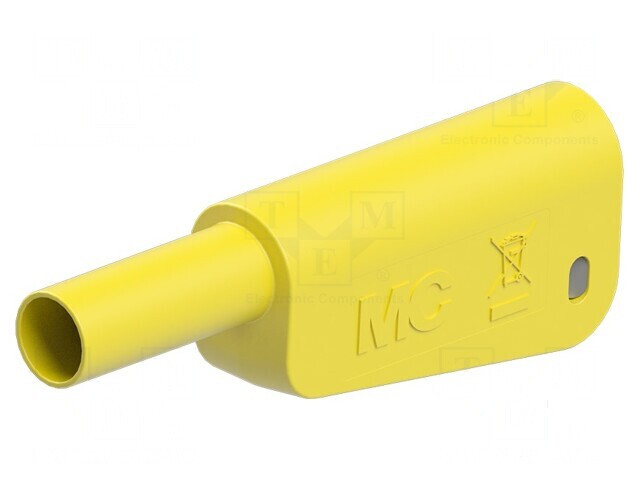 Conector banană 4mm 32A 1kV galben aurit cu filet