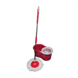 Mop rotativ Vanora, galeata inclusa, rezerva microfibra, maner telescopic, Rosu