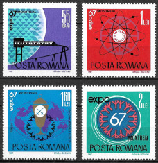 ROMANIA 1967 - LP 665 - EXPO &amp;#039;67 MONTREAL - SERIE MNH foto