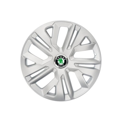 Set 4 Capace Roti 15 inchi (R15) Raven Gri, Compatibile Cu Skoda foto