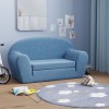 VidaXL Canapea extensibilă de copii cu 2 locuri, albastru, pluș moale 357002