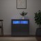 Servantă cu lumini LED, gri extralucios, 80x35x75 cm