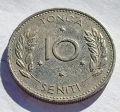 338. Moneda Tonga 10 seniti 1968 (tiraj 100.000 buc)