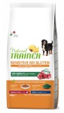 Natural Trainer, Sensitive No Gluten Medium Maxi Adult, Miel si Cereale Integrale, 12 kg