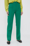 Joop! pantaloni din lana culoarea verde, drept, high waist, Joop!