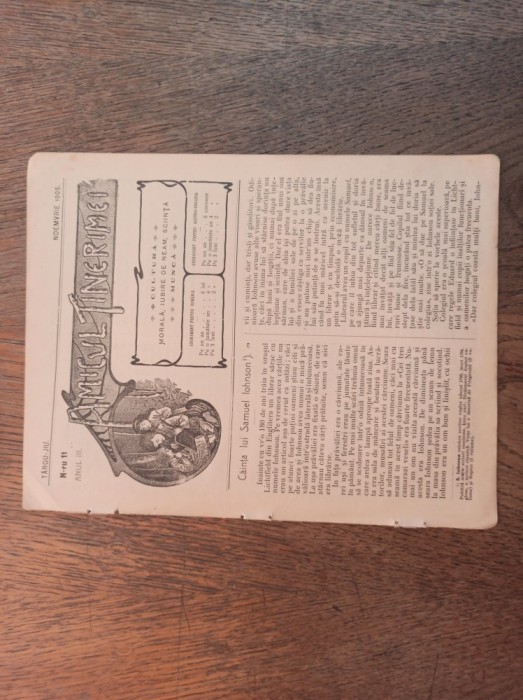 AMICUL TINERIMEI, REVISTA TARGU JIU, 1905, ANUL 3 * NR 11
