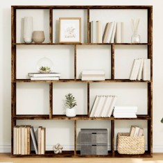 vidaXL Bibliotecă, stejar fumuriu, 132x29x141,5 cm, lemn prelucrat
