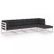 Set mobilier de gradina cu perne, 5 piese, lemn masiv de pin