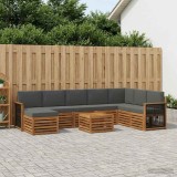 Cumpara ieftin Set de canapele de exterior 9 buc. 8-Locuri Natural si Antracit