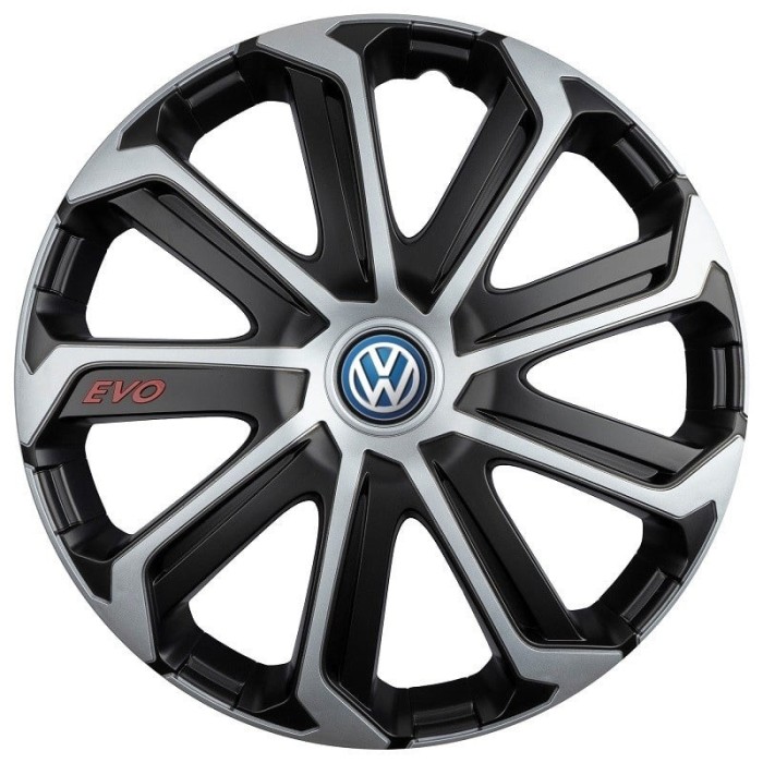 Set 4 Capace Roti Evo Gri-Negru R14, Pentru Volkswagen