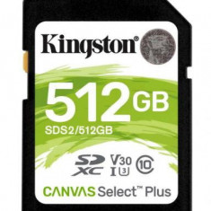 Card de memorie Kingston SDXC Canvas Select Plus, 512GB, Class 10, UHS-I U3 V30