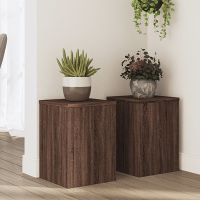 vidaXL Suporturi de plante 2 buc. stejar maro 25x25x35cm lemn compozit foto